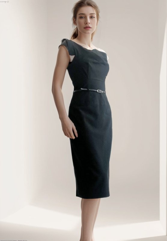 画像2: 【メーガン妃、イヴァンカトランプ他愛用、ドラマ使用】Black Halo Jackie O Dress　ブラック  05061 (2)