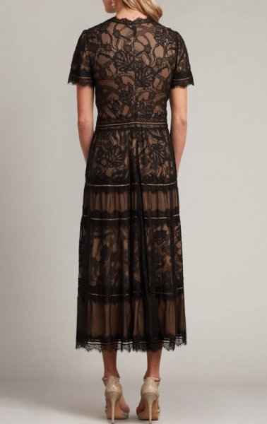 画像2: Tadashi Shoji タダシショージ    AMARA LACE DRESS ブラック (2)