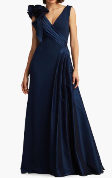 画像1: Tadashi Shoji タダシショージ   BARLOWE  GOWN  ネイビー   (1)