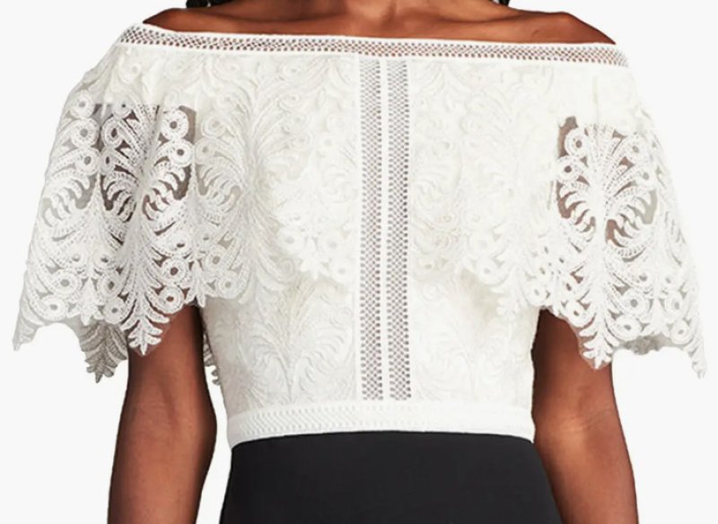 画像3: セール！Tadashi Shoji タダシショージ  ANDERS OVERLAY DRESS　ブラック、ホワイト (3)