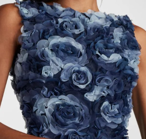 画像2: セール！Tadashi Shoji タダシショージ  　ZADIE ROSETTE APPLIQUE MINI DRESS　ネイビー系 (2)