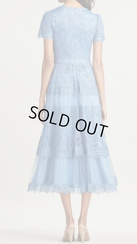 画像2: Tadashi Shoji タダシショージ    AMARA LACE DRESS　ブルー系 (2)