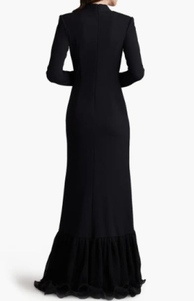 画像2: セール!Tadashi Shoji タダシショージ   MALONE CASCADING RUFFLE GOWN  ブラック (2)