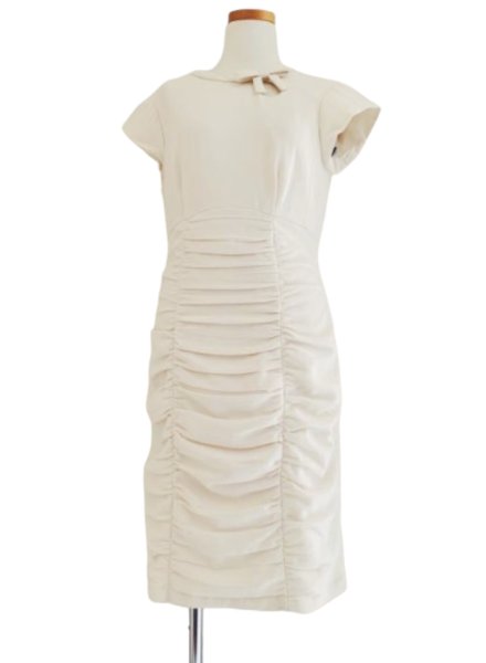 画像2: セール!即発【Kelly Rutherford愛用】Nanette Lepore ナネットレポー    Cosmic Crepe Dress クリーム (2)