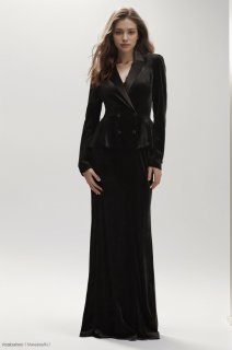 タダシショージ SALE大人気ベルベットタキシードVネックドレス黒 ベルベット - インポートドレス通販babyface