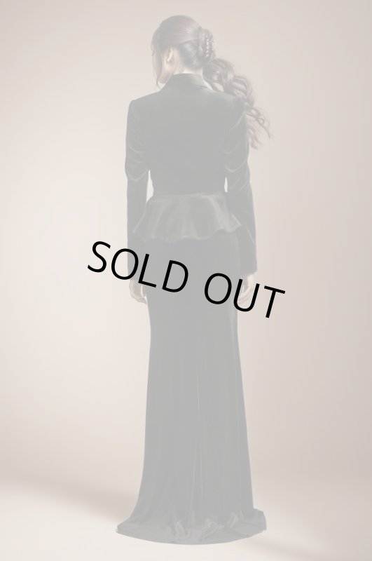 画像2: セール、即発！【山本舞香さん、大友花恋さん、愛希れいかさん着用】Tadashi Shoji  タダシショージ 　GILLES VELVET PEPLUM TUXEDO GOWN　ブラック  31102 (2)