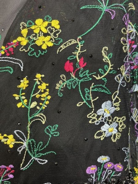画像2: セール!Mac Duggal マックドゥガル EMBROIDERED ILLUSION PUFF SLEEVE COLUMN GOWN (2)