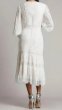 画像2: Tadashi Shoji タダシショージ  NYSSA  Pin-Tuck Long Sleeve Midi Dress　ホワイト系 (2)