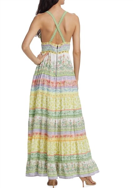 画像2: セール!Alice + Olivia アリスアンドオリビア Karolina Paneled Halter Maxi Dress (2)
