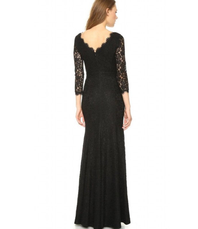 画像3: サイズ追加！【キャサリン妃ご愛用】Diane von Furstenberg　　Zarita Lace Gown ブラック  32901 (3)