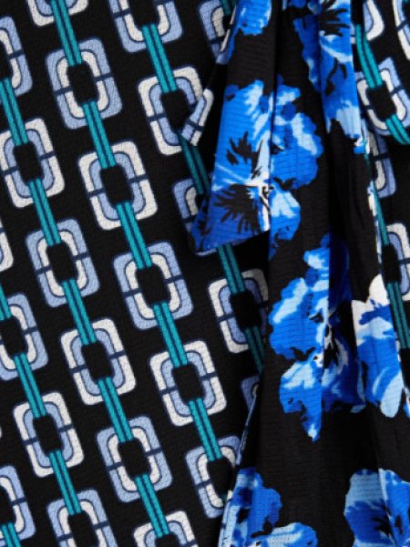 画像3: Diane von Furstenberg  ダイアンフォンファステンバーグ Phoenix リバーシブルラップドレス ブラック、ブルー系 (3)