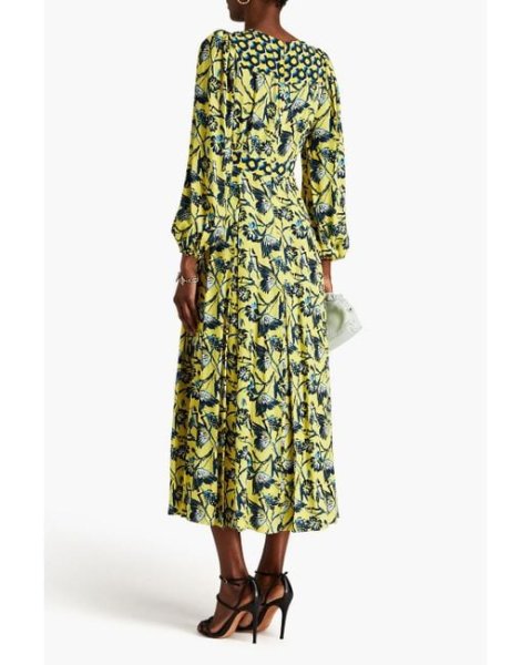 画像2: Diane von Furstenberg  ダイアンフォンファステンバーグ Anjali floral-print crepe de chine midi dress  04023 (2)