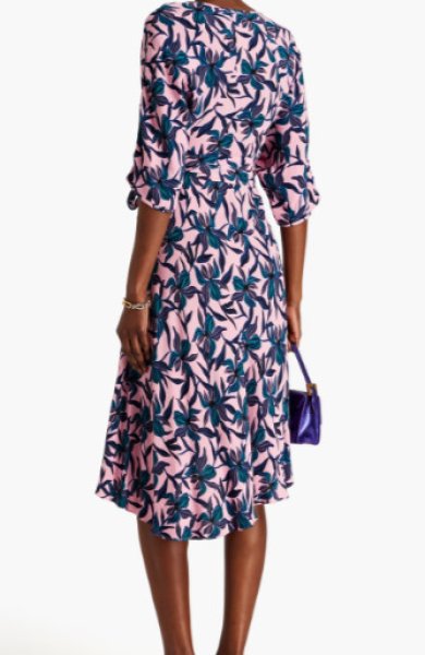 画像2: Diane von Furstenberg  ダイアンフォンファステンバーグ Eloise ラップ風ドレス orchids nursery pink (2)