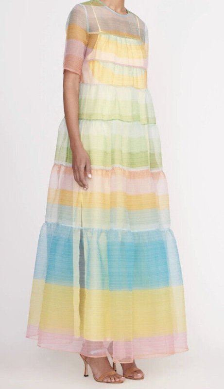 画像3: セール！STAUD スタウド　Hyacinth tiered maxi dress　COASTAL OMBRE  40401 (3)