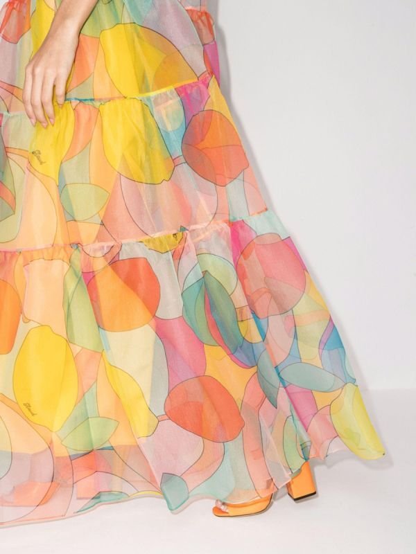 画像4: STAUD スタウド　Hyacinth tiered maxi dress　Citrus Kaleidescope  40401 (4)