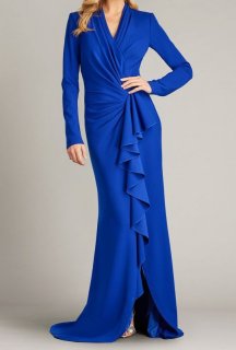 Tadashi Shoji タダシショージ Cape Long Sleeve Crepe Gown