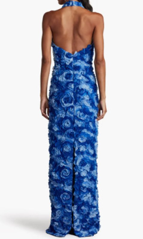 画像2: セール！Tadashi Shoji タダシショージ  　DION　ホルターネックロングドレス　ブルー系 (2)