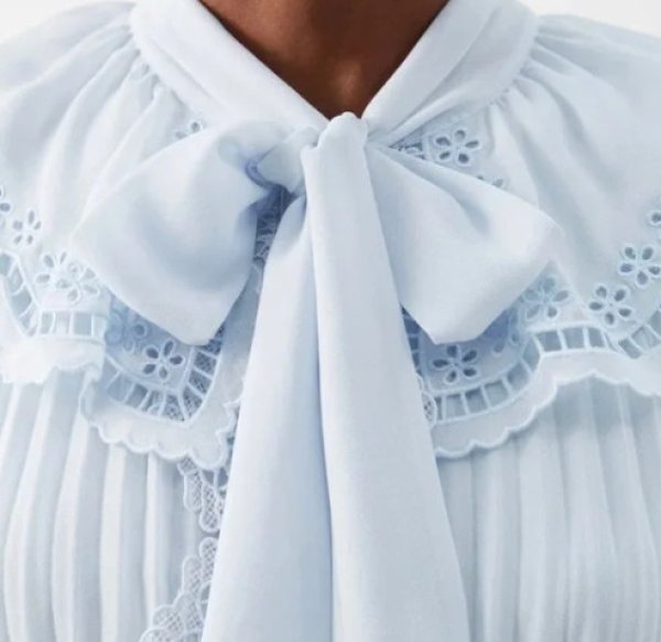 画像3: Self Portrait　セルフポートレート　ベルト付き Chiffon Mini Dress ライトブルー  06302 (3)