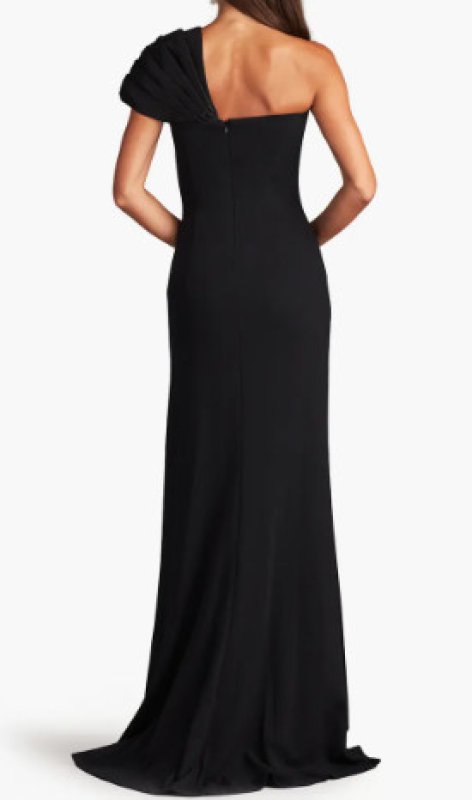 画像2: セール！【松雪泰子さん着用】Tadashi Shoji タダシショージ   RADY  ツイストドレープワンショルダードレス　ブラック (2)