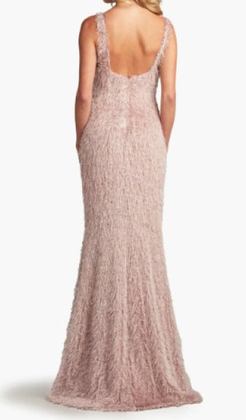 画像4: サイズ追加!Tadashi Shoji タダシショージ   ストール付き PIP EYELASH YARN GOWN パープル系 (4)