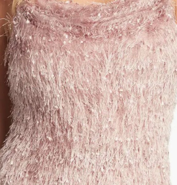 画像5: サイズ追加!Tadashi Shoji タダシショージ   ストール付き PIP EYELASH YARN GOWN パープル系 (5)