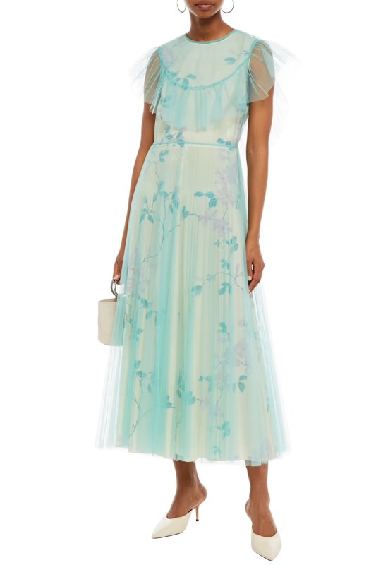 画像1: セール！RED Valentino レッドヴァレンティノ　Layered floral-print midi dress  40901 (1)