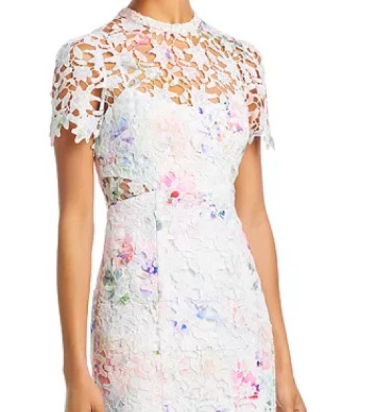画像4: セール!ML Monique Lhuillier モニークルイリエ   Jasmine レースミディドレス   (4)