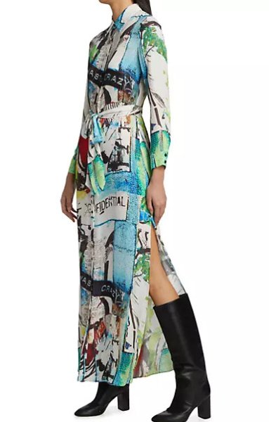 画像2: セール!Alice + Olivia アリスアンドオリビア  X Basquiat Chassidy Maxi Shirtdress  05121 (2)
