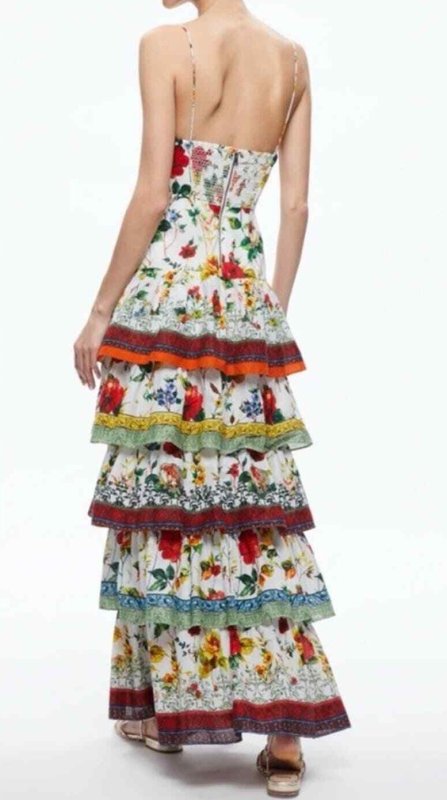 画像3: セール！Alice + Olivia アリスアンドオリビア　 Valencia floral tiered maxi dress  05014 (3)
