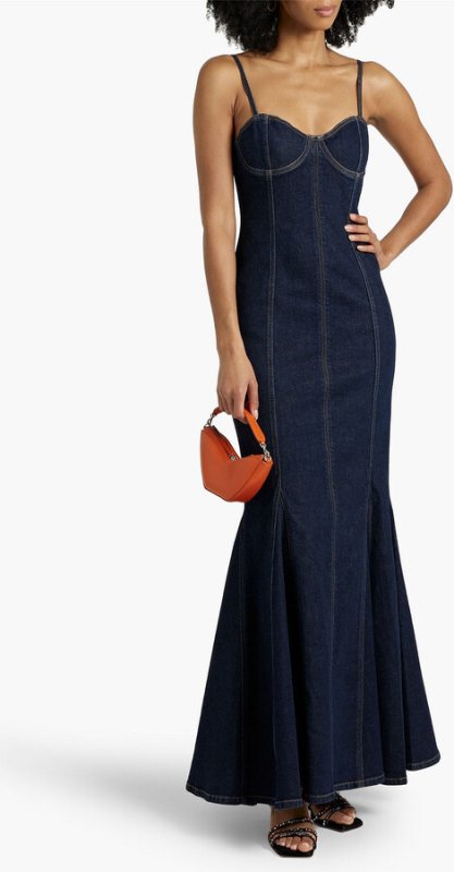 画像1: セール！Alice + Olivia アリスアンドオリビア　 Natacha デニムマキシドレス (1)