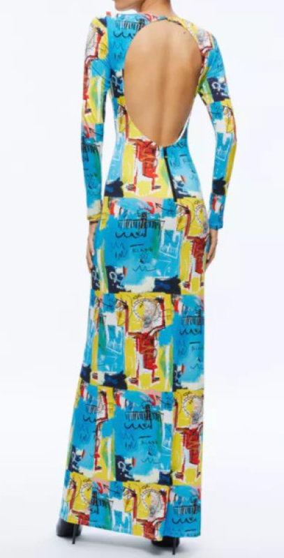 画像2: 【 ニッキーヒルトン愛用】Alice + Olivia アリスアンドオリビア　 X BASQUIAT DELORA MAXI DRESS  12116 (2)