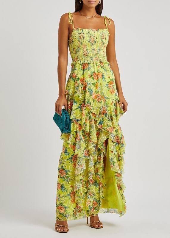 画像1: Alice + Olivia アリスアンドオリビア　 Jocelyn 花柄マキシドレス  05011 (1)