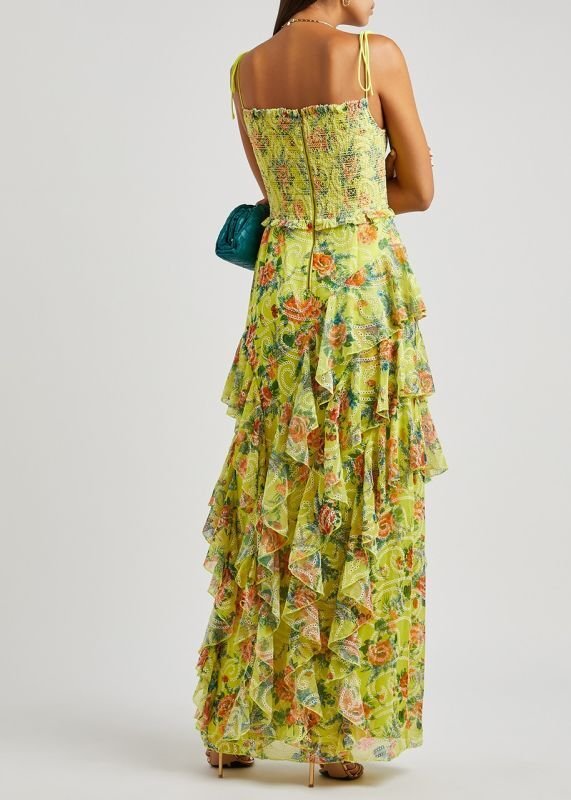 画像2: Alice + Olivia アリスアンドオリビア　 Jocelyn 花柄マキシドレス  05011 (2)