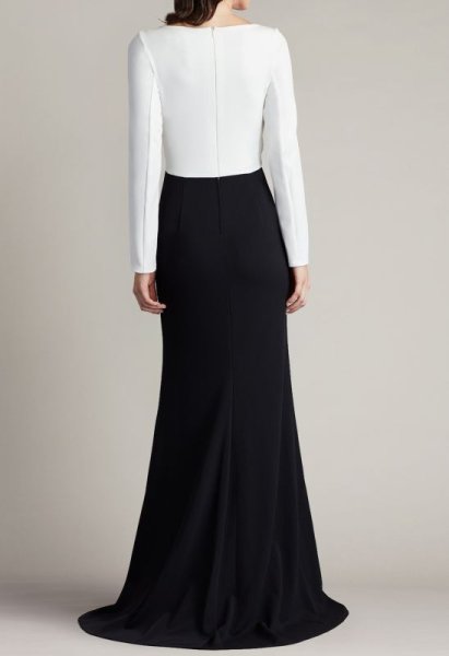 画像2: セール!Tadashi Shoji  タダシショージ  NELSON  Gown ブラック、アイボリー (2)