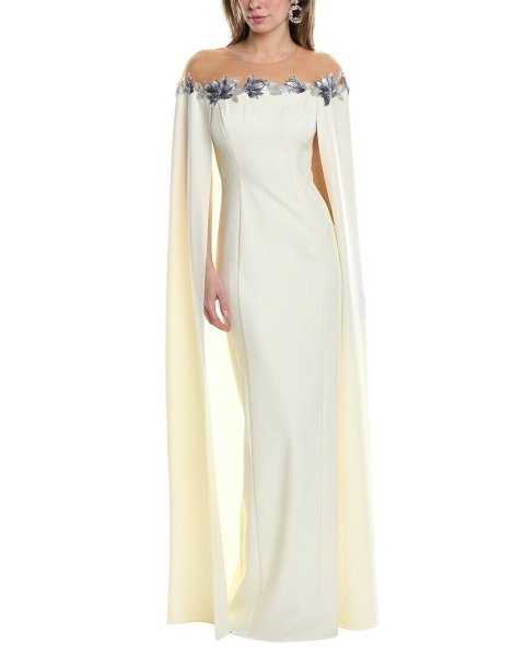 画像1: セール！ Marchesa Notte マルケッサノッテ　Tulle Illusion Cape Dress  41901 (1)