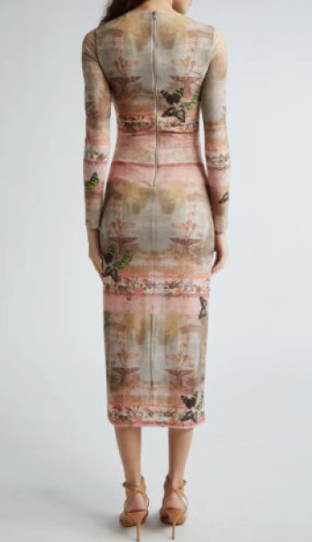 画像2: 【 ニッキーヒルトン愛用】Alice + Olivia アリスアンドオリビア Delora Fitted dress   Versailles  12111 (2)