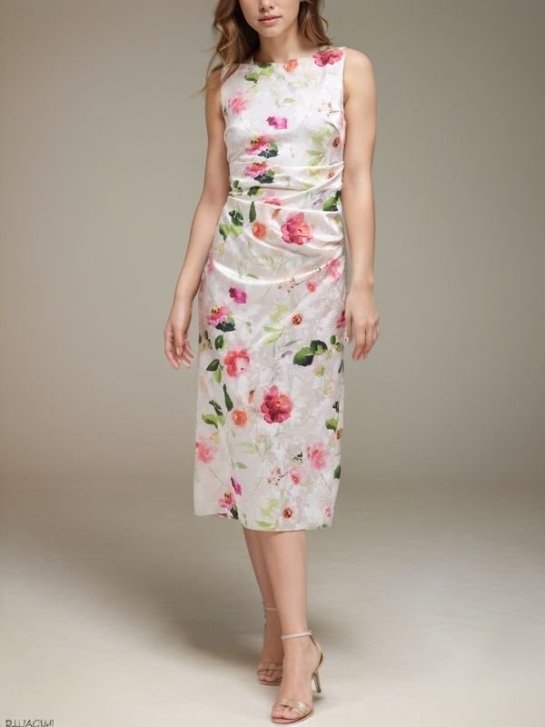 画像1: Eliza J  イライザジェイ　花柄シースドレス  12191 (1)