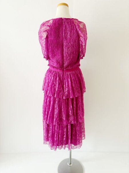 画像9: 即発！ML Monique Lhuillier モニークルイリエ　レースティヤードミディドレス  05021 (9)