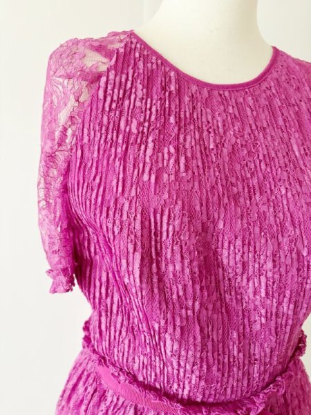 画像5: 即発！ML Monique Lhuillier モニークルイリエ　レースティヤードミディドレス  05021 (5)