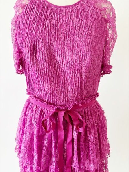 画像6: 即発！ML Monique Lhuillier モニークルイリエ　レースティヤードミディドレス  05021 (6)