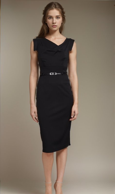 画像1: 【メーガン妃、イヴァンカトランプ他愛用、ドラマ使用】Black Halo Jackie O Dress　ブラック  05061 (1)