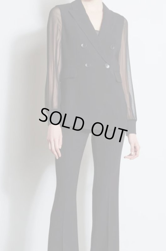 画像1: 限定再販売！【大谷真美子さん着用】Elie Tahari エリータハリ　シフォンスリーブダブルブレザー (1)