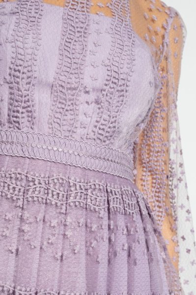 画像4: セール!Self Portrait セルフポートレート Lilac Tiered Midi Dress  01094 (4)