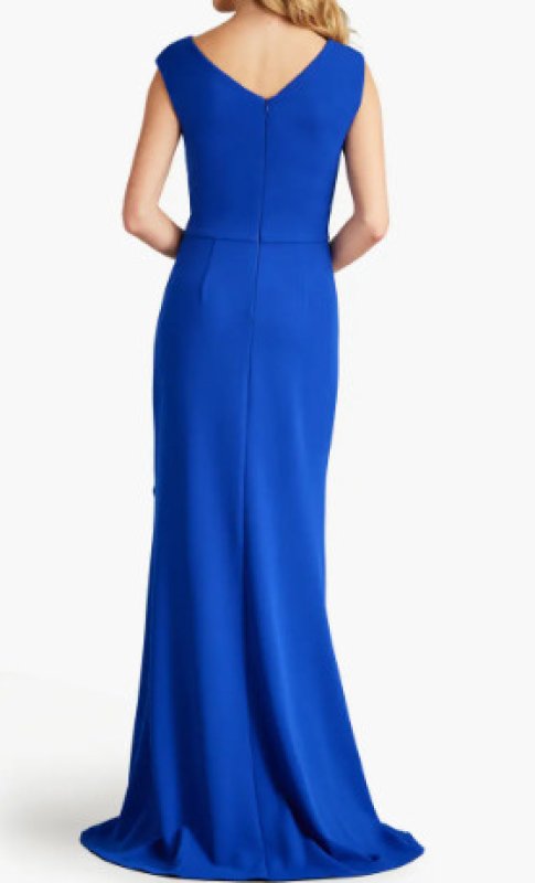 画像2: 限定セール！Tadashi Shoji タダシショージ   SPERRY キャスケードラッフルドレス　　ブルー  10102 (2)