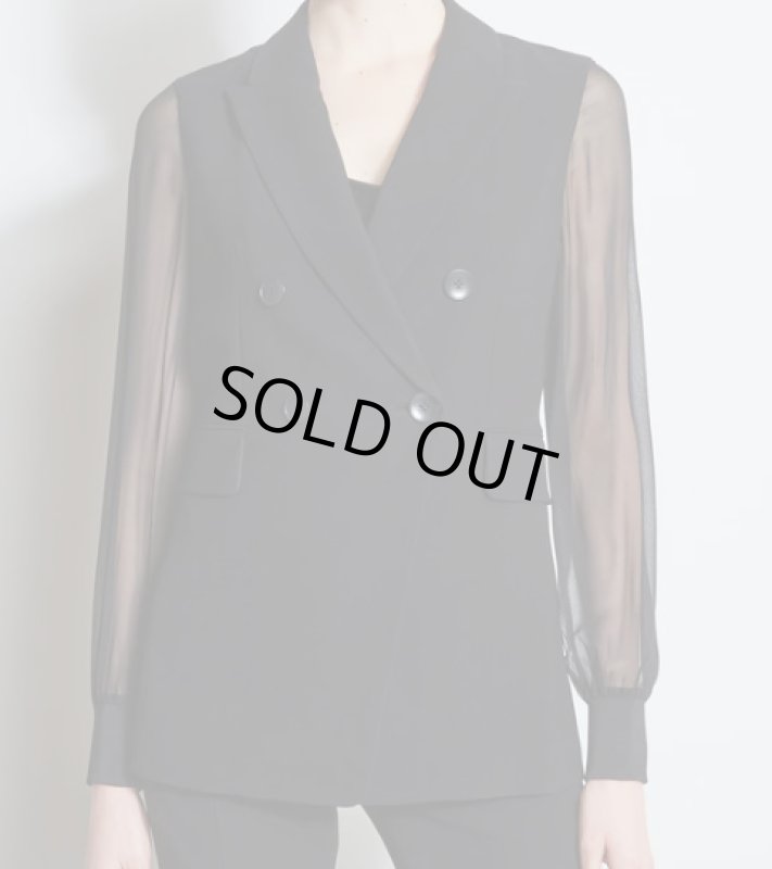 画像2: 限定再販売！【大谷真美子さん着用】Elie Tahari エリータハリ　シフォンスリーブダブルブレザー (2)