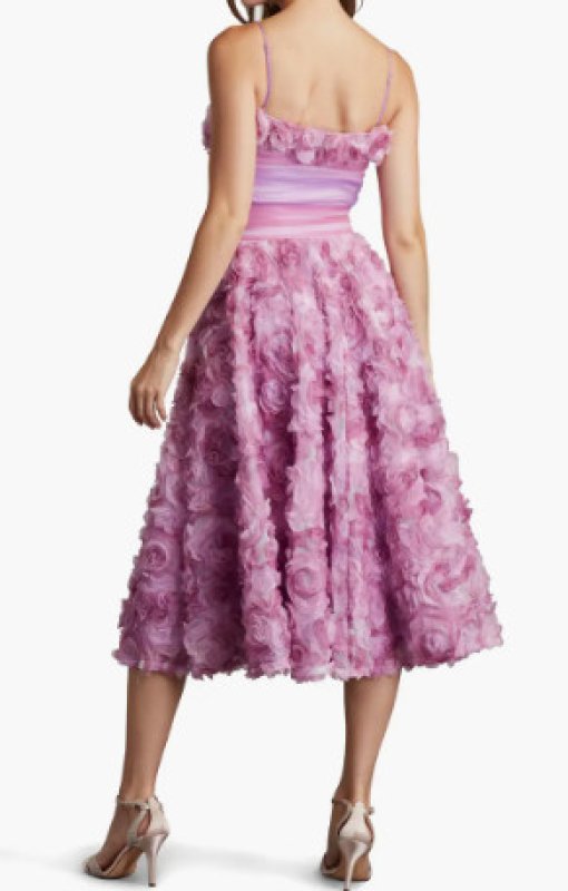 画像2: 【平野綾さん着用】Tadashi Shoji タダシショージ   SERIE MIDI DRESS　ピンク、 パープル系  12121 (2)