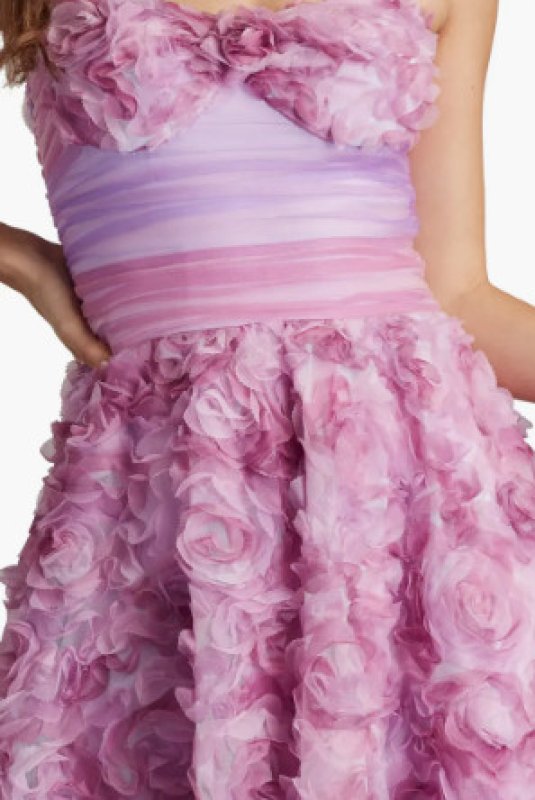 画像3: 【平野綾さん着用】Tadashi Shoji タダシショージ   SERIE MIDI DRESS　ピンク、 パープル系  12121 (3)