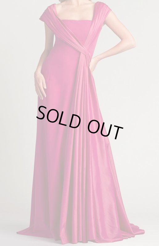 画像1: 限定セール！Tadashi Shoji タダシショージ　 MCKENNA DRAPED SASH GOWN   ピンク系 (1)