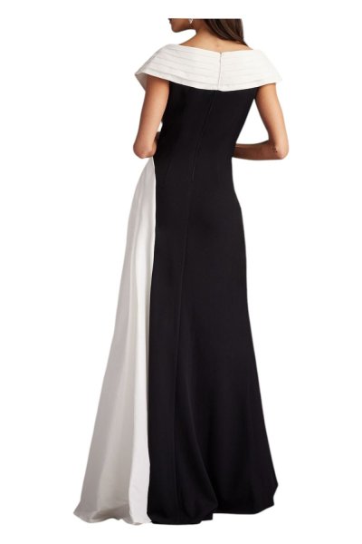 画像2: 限定セール!Tadashi Shoji タダシショージ  MCKENNA DRAPED SASH GOWN   ブラック、ホワイト (2)