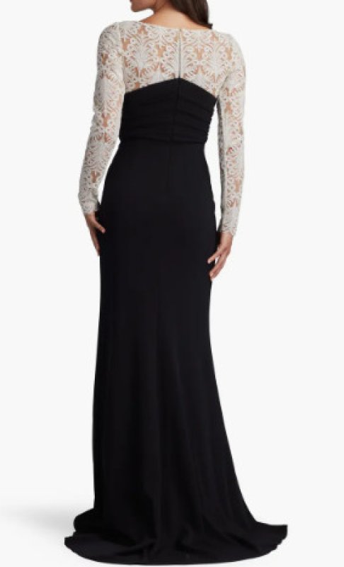 画像2: 【アンミカさん愛用】Tadashi Shoji  タダシショージ    BETTON CONTRAST ILLUSION GOWN ブラック、ホワイト (2)